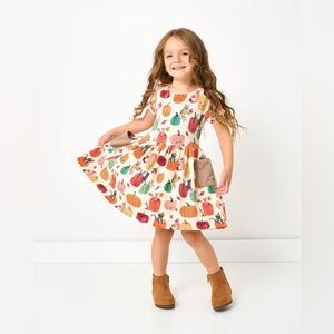 Little Sleepies Pumpkin Print Dress - Multicolor